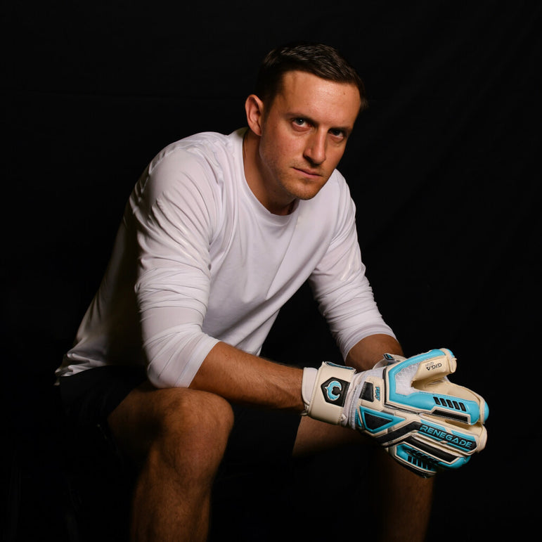 male goalkeeper wearing fury sub z gk gloves